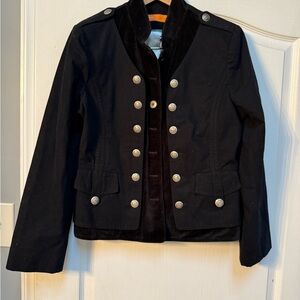 Cynthia Steffe Black Military Blazer with Silver Buttons